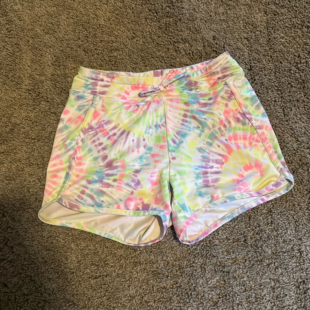 Lands End tie dye swim shorts girls size M (8)
